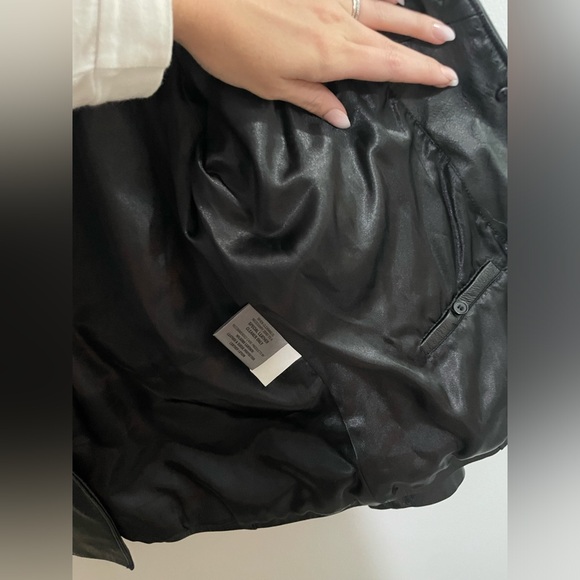 Vintage Wilson's Leather 90s Short Leather Jacket Women's Large Black - Picture 4 of 8